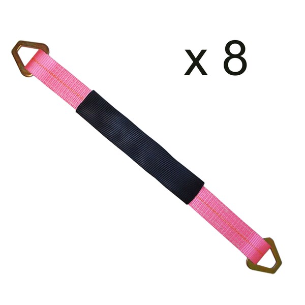 2" x 18" Axle Straps w/ Sleeve & D Rings, WLL: 3, 333 lbs., PK8